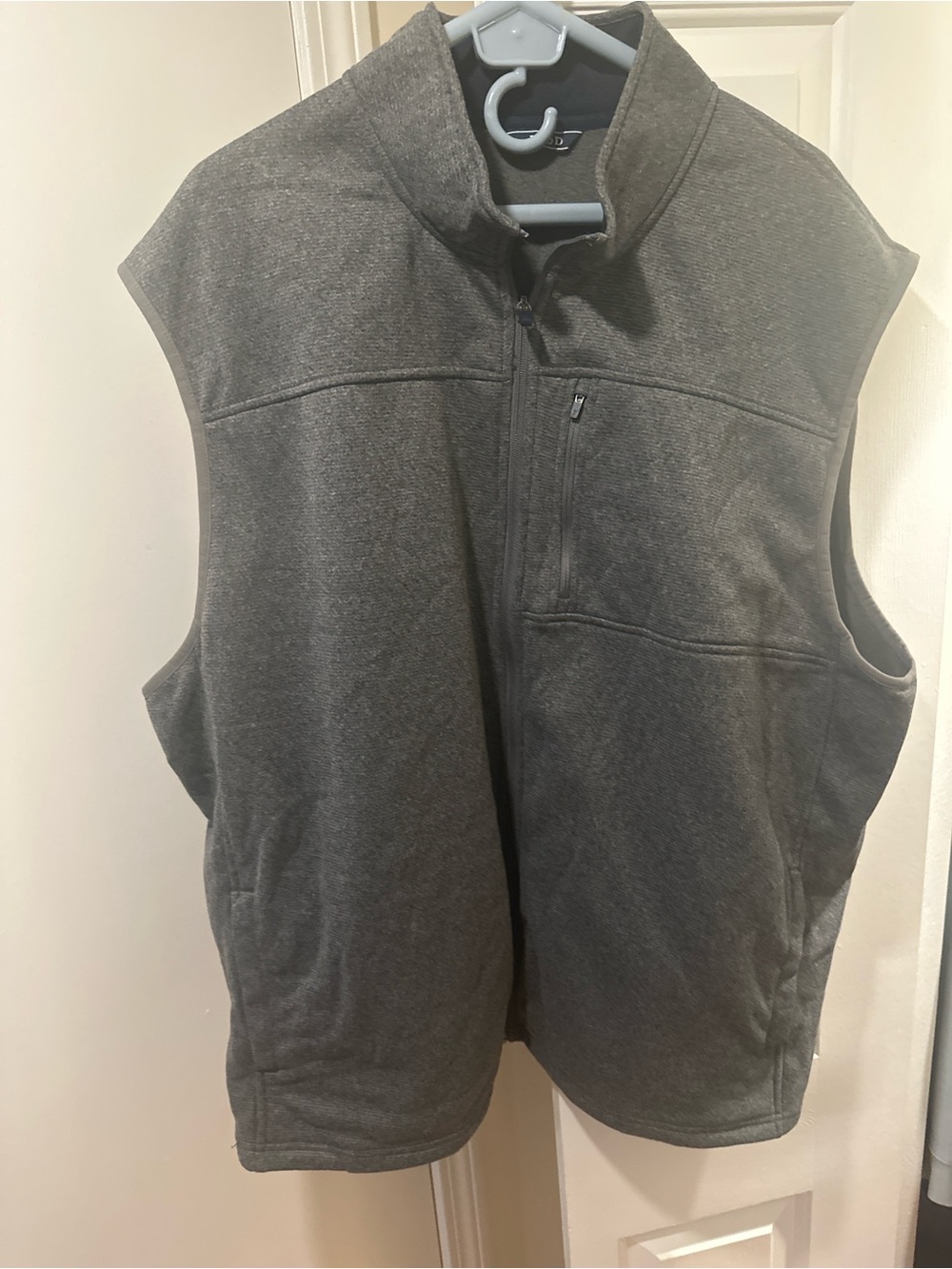 Izod Men's Dark Charcoal Fleece Zip Vest